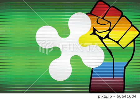 Shiny LGBT Protest Fist on a Lombardy Flag Shiny LGBT Protest Fist on a Lombardy Flag 66641604