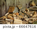 雑然と積まれた焚き木 66647616