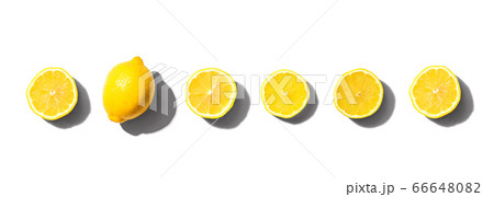 Fresh yellow lemons overhead view Fresh yellow lemons overhead view 66648082