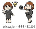 悩みが解決するスーツの女性 66648184