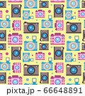 Photo camera icon flat style seamless pattern 66648891