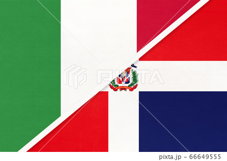 Italy and Dominican Republic, symbol of two flags  66649555