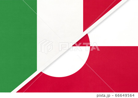 Italy and Greenland, symbol of two national flags Italy and Greenland, symbol of two national flags 66649564