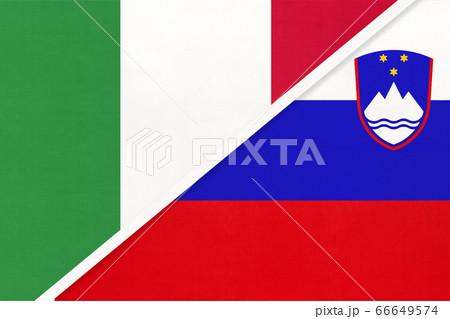 Italy and Slovenia, symbol of two national flags 66649574