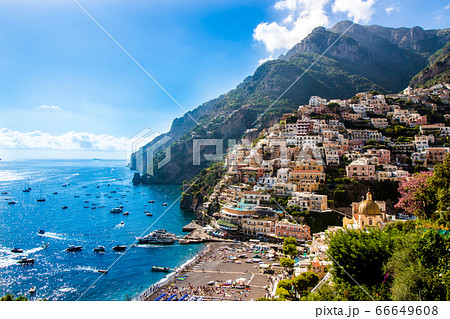 View of Positano in the Amalfi Coast, Italy 66649608