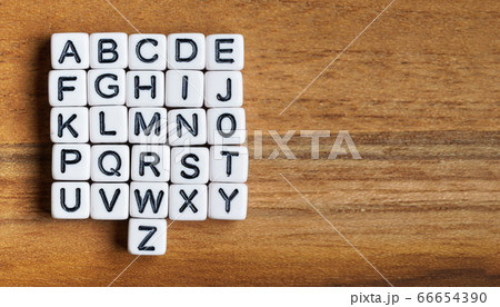 Set of 26 small white beads letters - whole 66654390