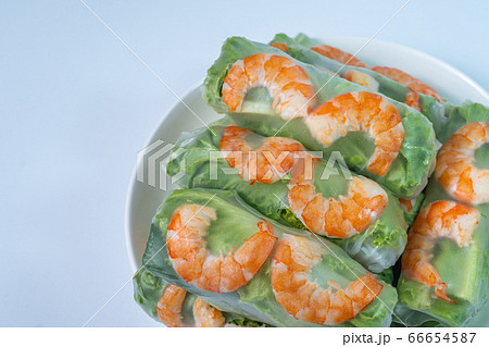 Fresh Vietnamese salad shrimp wrapped roll, Goi Cuon Fresh Vietnamese salad shrimp wrapped roll, Goi Cuon 66654587