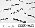 Coronavirus, COVID-19, SARS-CoV-2 newspaper headline clippings on white background 66654983