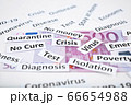 Coronavirus, COVID-19 headline clippings on 500 Euro banknote 66654988