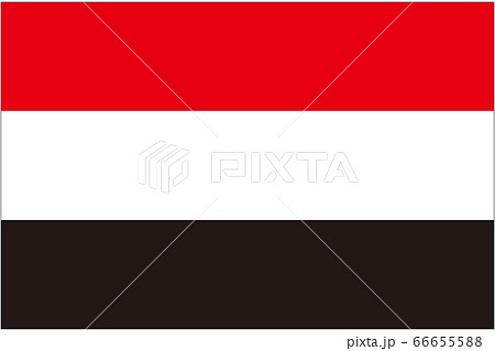イエメン 国旗のイラスト素材