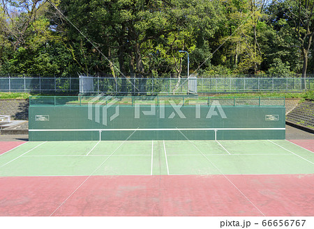 テニスの壁打ち練習場 東京都杉並区 の写真素材