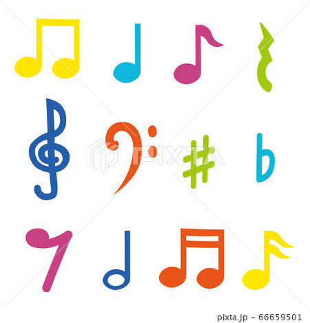 single colorful music notes