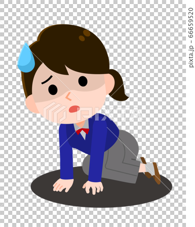 どん底 失意の女子高生 イラストのイラスト素材