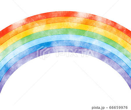 水彩テクスチャの大きな虹のイラスト素材