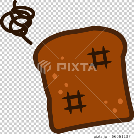 焦げた食パンのイラスト素材