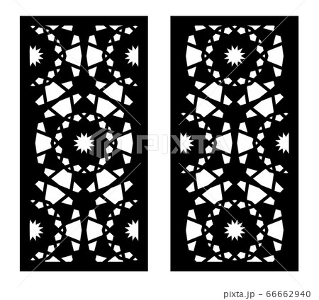 Arabic cnc vector panel. Laser cutting. Template for cnc. Interior partition in arabic style. Ratio 1 to 2 Arabic cnc vector panel. Laser cutting. Template for cnc. Interior partition in arabic style. Ratio 1 to 2 66662940