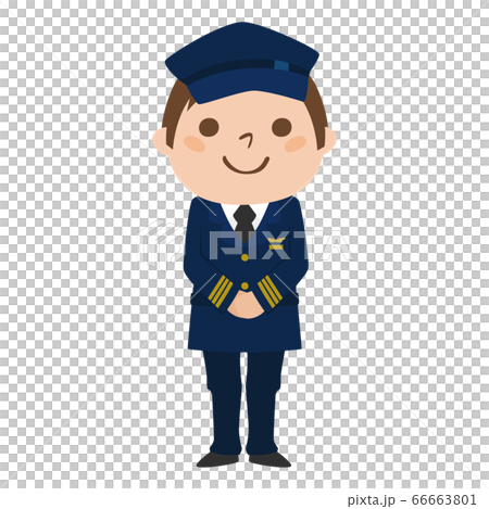 飛行機の男性パイロットのイラスト。 66663801