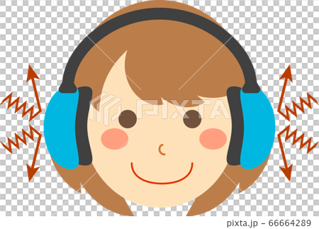ノイズキャンセリングヘッドホンをつけている女性 66664289