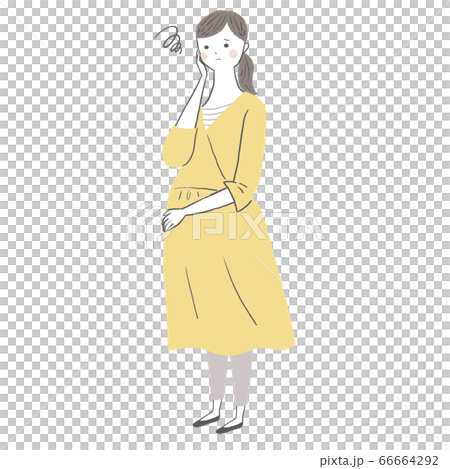 Pregnant woman with worries 66664292