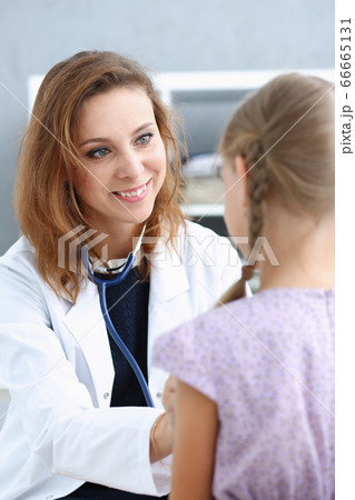 Little child at pediatrician reception Little child at pediatrician reception 66665131