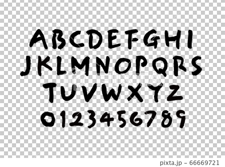 Alphabet brush character 66669721