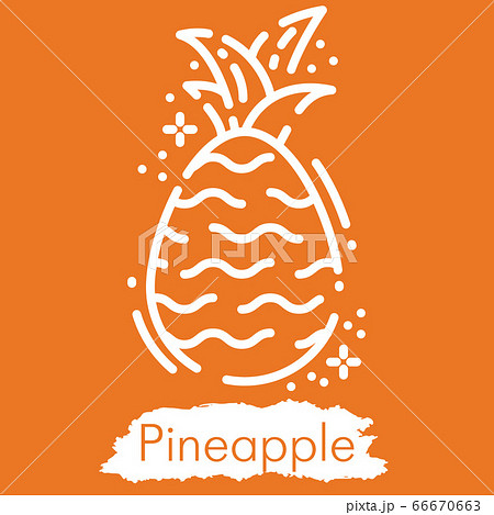 Illustration isolated on orange background. Line style vector 66670663