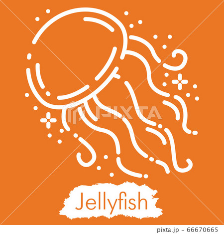 Illustration isolated on orange background. Line style vector 66670665