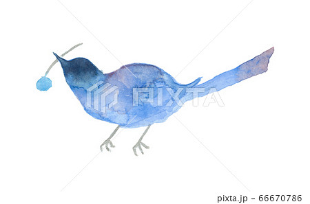 Illustration Of A Blue Bird With Tree Nuts Stock Illustration