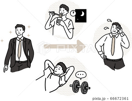 不摂生で太った男性 66672361