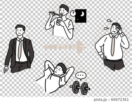 不摂生で太った男性 66672361