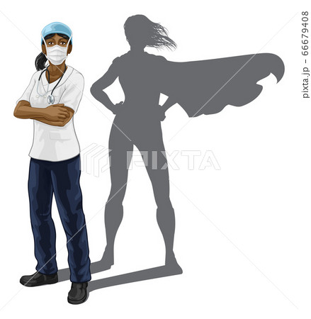 Superhero Nurse Doctor Woman Super Hero Shadow 66679408