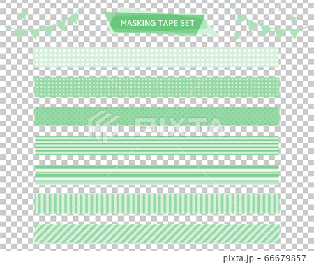Illustration set of colorful masking tape Star ribbon headline flag 66679857