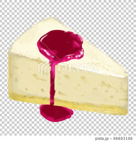 チーズケーキにブルーベリーソースのイラスト素材 66683186 Pixta