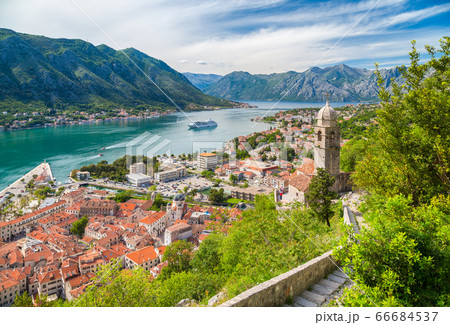 Historic town of Kotor with Bay of Kotor in Montenegro, southern Europe Historic town of Kotor with Bay of Kotor in Montenegro, southern Europe 66684537