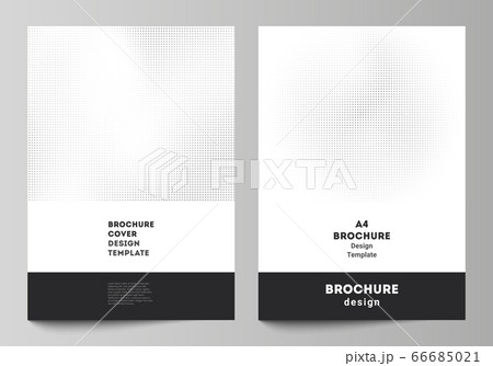 Vector layout of A4 cover mockups design templates for brochure, flyer layout, cover design, book design, brochure cover. Halftone effect decoration with dots. Dotted pattern for grunge decoration. 66685021