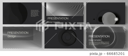 Vector illustration of the editable layout of the presentation slides design business templates. Geometric abstract background, futuristic science and technology concept for minimalistic design. 66685201