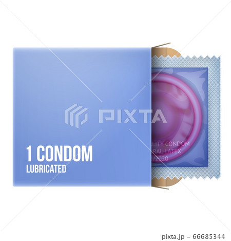 Condom in package on white or transparent background. Latex or non-latex condom in package. Concept for healthcare banner and AIDs or HIV control poster. Realistic vector illustration.  66685344
