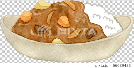 具だくさんのカレーライスのイラスト素材