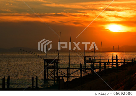 柳川市 有明海の夕景 柳川市 有明海の夕景 66692686