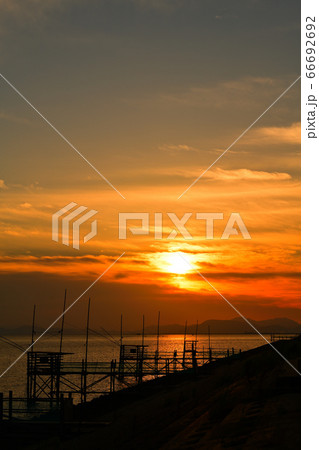 柳川市 有明海の夕景 柳川市 有明海の夕景 66692692
