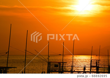 柳川市 有明海の夕景 柳川市 有明海の夕景 66692695