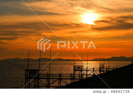 柳川市 有明海の夕景 柳川市 有明海の夕景 66692726