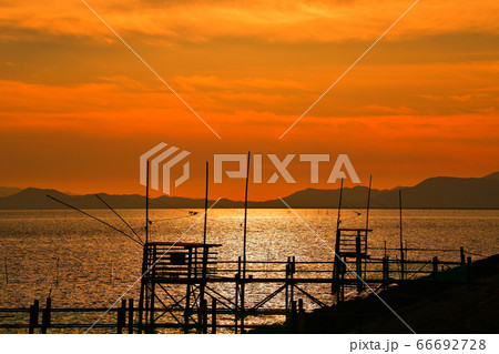 柳川市 有明海の夕景 柳川市 有明海の夕景 66692728