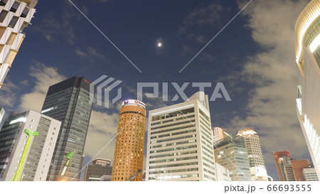 大阪 梅田 丸ビル ヒルトン 夜景 月 大阪 梅田 丸ビル ヒルトン 夜景 月 66693555