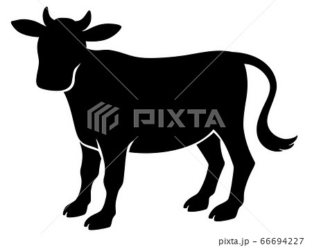 牛のシルエットイラストのイラスト素材