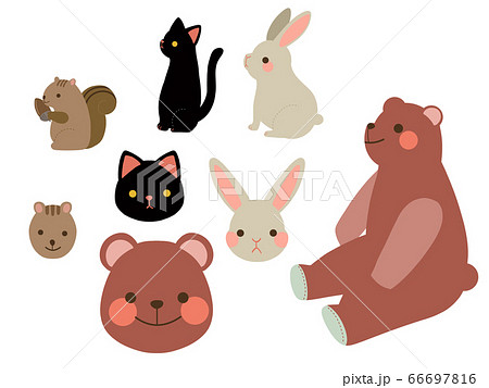 クマ ウサギ ネコ リス ぬいぐるみ風 クマ ウサギ ネコ リス ぬいぐるみ風 66697816