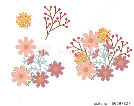 キンモクセイ　コスモス　ローズヒップ　パターン 66697827