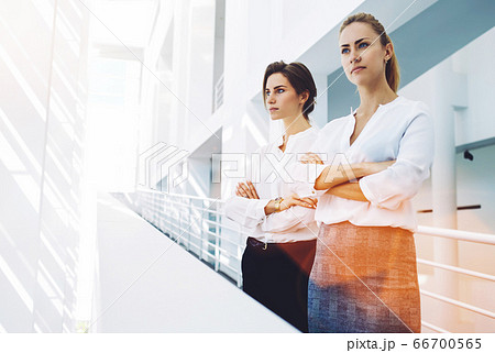 Bad-tempered business executive yelling on her employee after unfortunate meeting 66700565