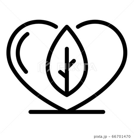 Eco recycling heart icon, outline style Eco recycling heart icon, outline style 66701470