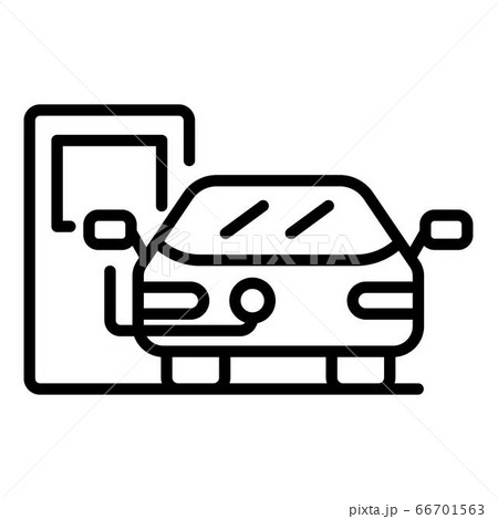 Electric car on charge icon, outline style 66701563